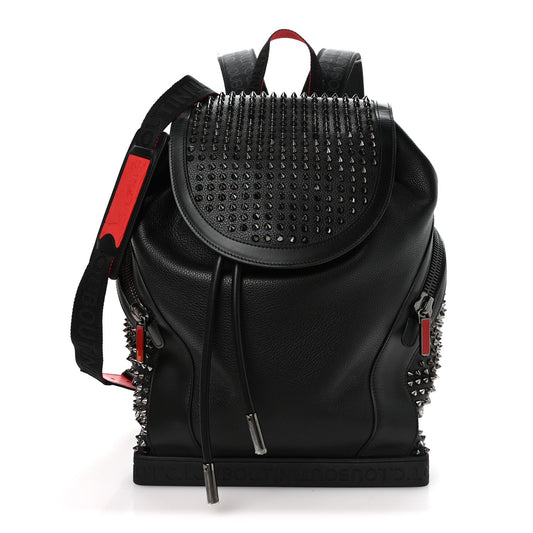 Calfskin Spiked Explorafunk Backpack Black
