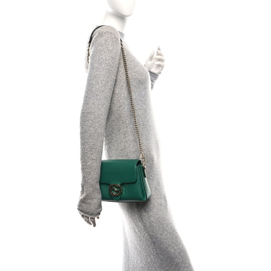 Dollar Calfskin Interlocking G Crossbody Bag Emerald