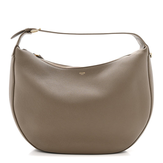 Supple Grained Calfskin Large Lulu Shoulder Bag Souris