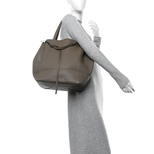 Soft Grained Calfskin Small Belt Cabas Phantom Grey