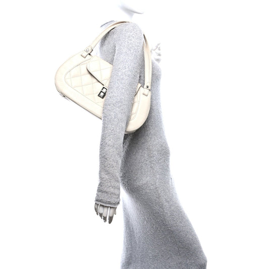 Caviar Quilted Mademoiselle Flap Bag Light Beige