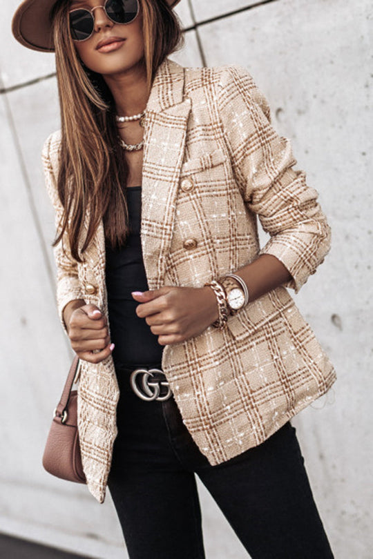 Blazer cruzado a cuadros Good Catch