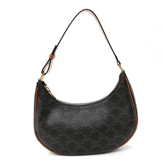 Triomphe Canvas Calfskin Ava Shoulder Bag Tan