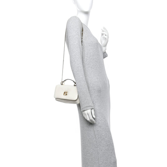 Lambskin Mini GG Milano Top Handle Shoulder Bag White