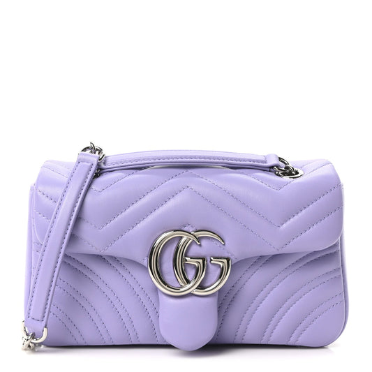 Lambskin Matelasse Small GG Marmont Shoulder Bag Lapis