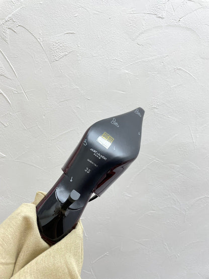 CARINE SLINGBACK PUMPS 45 IN PATENT MAROON LEATHER
