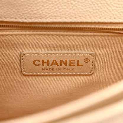 Grained Calfskin Quilted Small Cuba Top Handle Flap White
