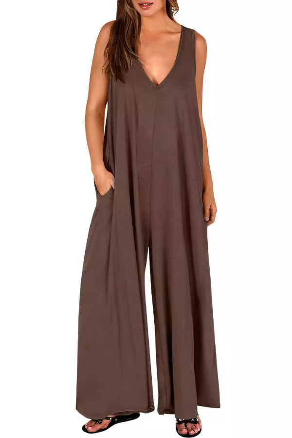 Mono informal fresco con bolsillos para mujer Mono fino para mujer