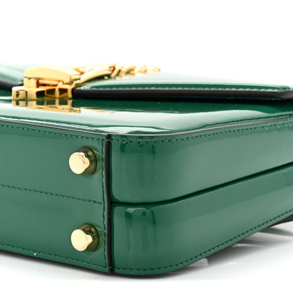Mousse Top Patent Small Sylvie 1969 Top Handle Bag Emerald