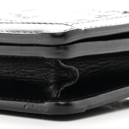 Calfskin GG Matelasse Chain Wallet Black