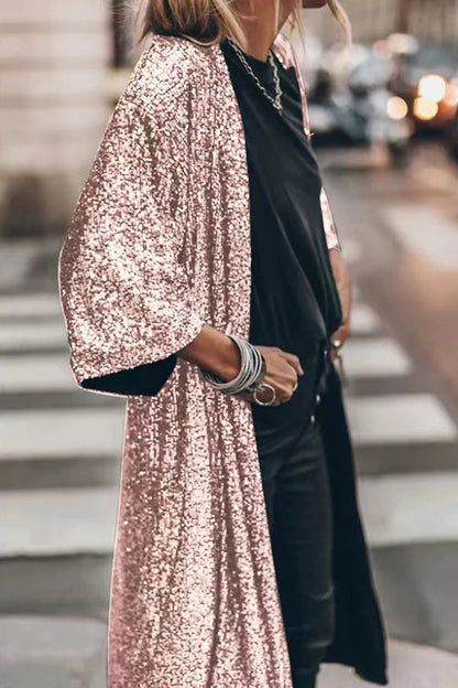 Kimono con mangas acampanadas y lentejuelas Disco Glamour 