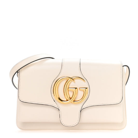 Calfskin Small Arli Flap Shoulder Bag Mystic White