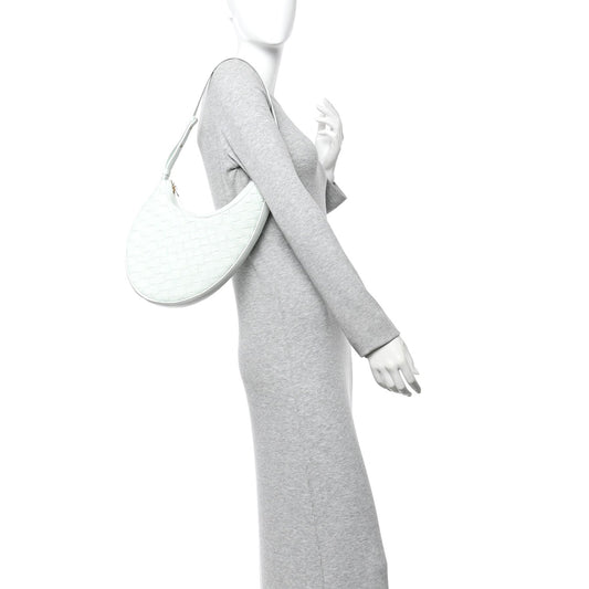 Nappa Intrecciato Small Drop Shoulder Bag Glacier