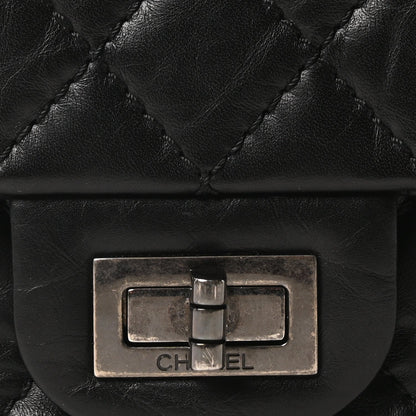 Aged Calfskin Quilted 2.55 Reissue 225 Flap Black