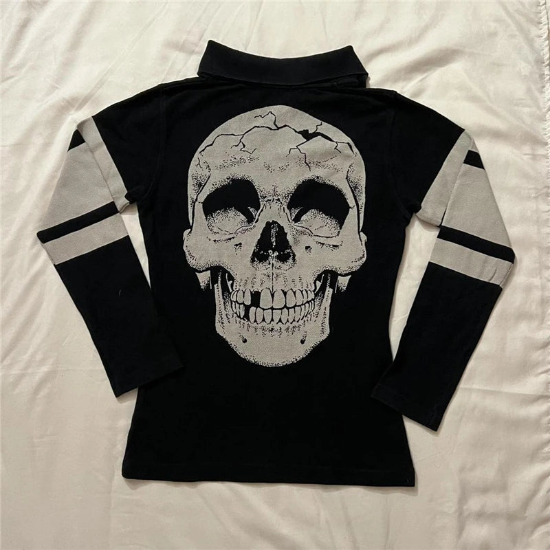 Camiseta con estampado callejero gótico Y2K, camiseta sin mangas de hip hop estética rock vintage para mujer, camiseta de anime Harajuku