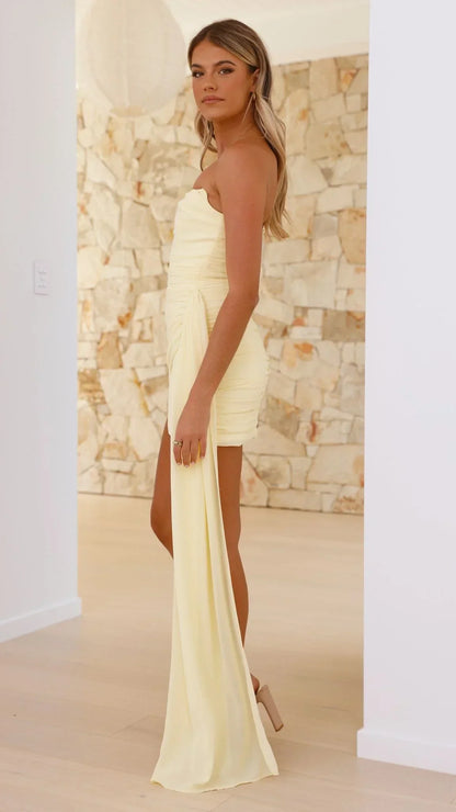 Night Lover Mini Dress - Lemon