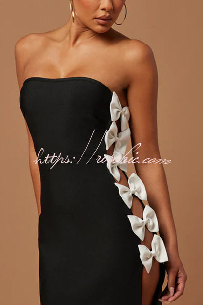 Fashionable Bow Sexy Backless Slim Fit Maxi Dress