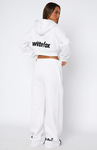 From The Archives Charli Wide Leg Sweatpants Grey Marle