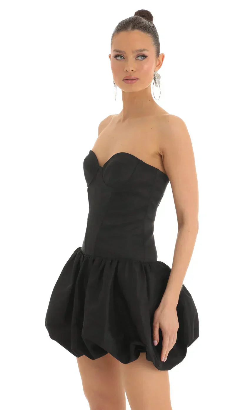 Corset Bubble Dress in Black
