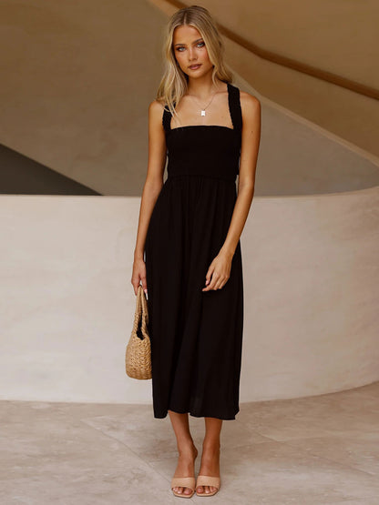 Birthday Maxi Dress Sleeveless Casual Layered Long Dress