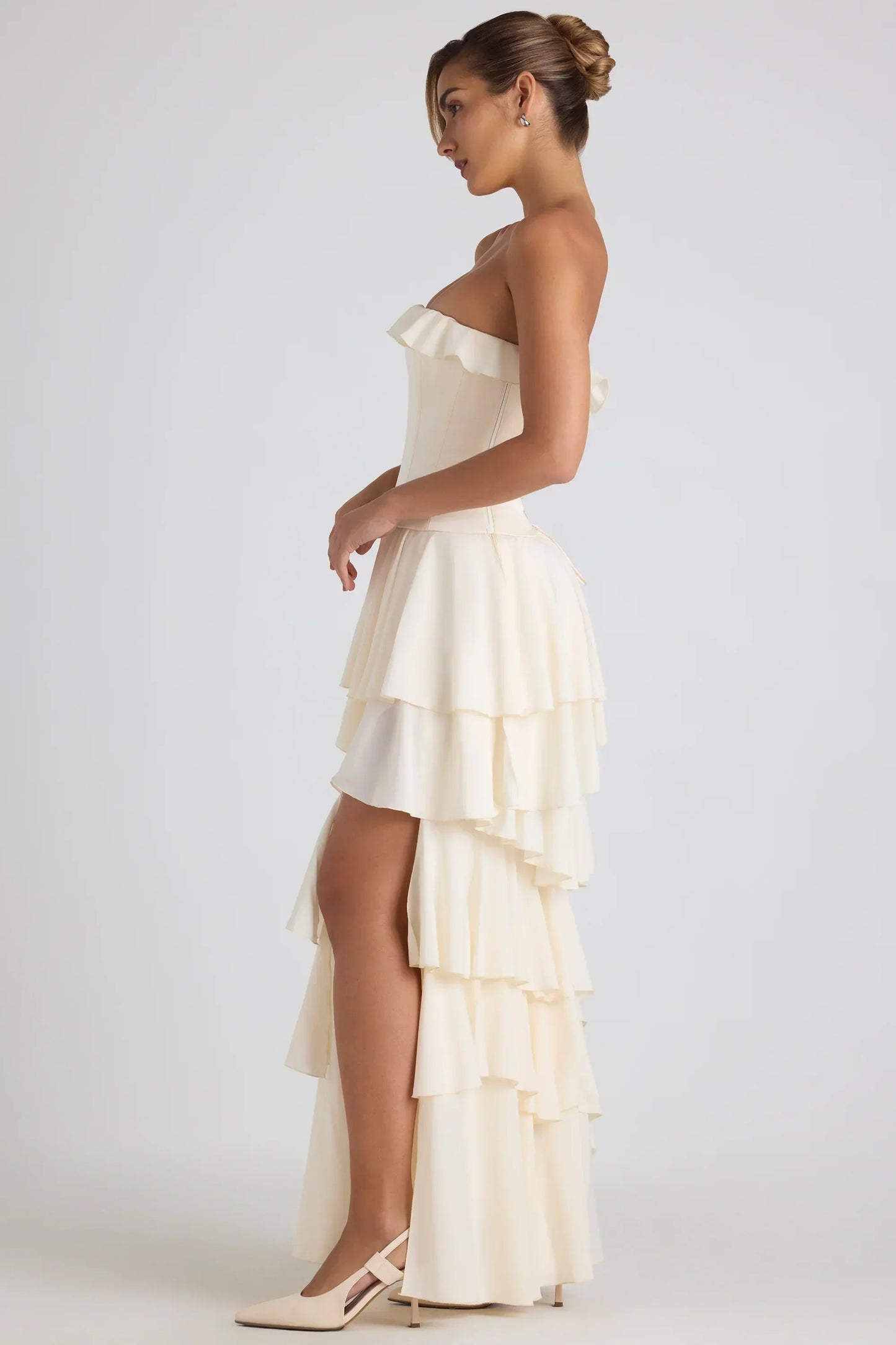 Tiered Corset Gown in Ivory