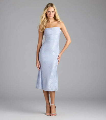 Chic Masterpiece Low Back Lace Midi Dress