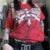 Camiseta Cyber Y2K de los años 2000 para mujer, con estampado de calavera, cuello redondo, manga corta, ropa estética para chicas E, ropa gótica para centro comercial, ropa urbana