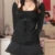 2000s Aesthetic Sweet Lace Tops Women Off Shoulder Drawstring T-shirt Korean Fashion Female Tee Fairy Grunge Streetwear