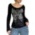 2000s Aesthetic T Shirt Graphic Cross Wings Print Long Sleeve Tops y2k Women Clothes Fairycore Grunge Tee Streetwear