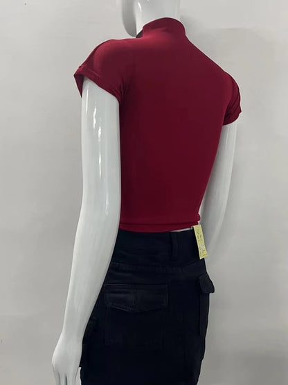 Camiseta estética de manga corta, ropa de verano Y2k, tops cortos góticos para chica, estampado vintage, camiseta informal para bebé, ropa de calle