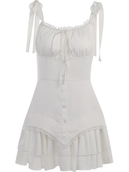 Elegante vestido ajustado sin mangas con volantes y borde para mujer, falda corta sexy con volantes y borde, ropa de moda para fiestas callejeras y clubes.