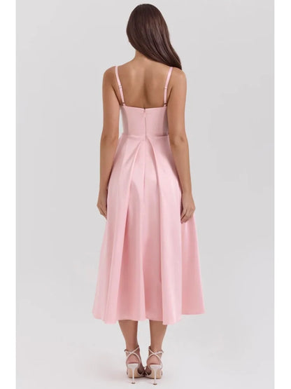 Elegant Spaghetti Strap Bodycon Party Evening Dress Women Sexy Deep V Backless Female Slim Vestido Autumn/Winter 2025