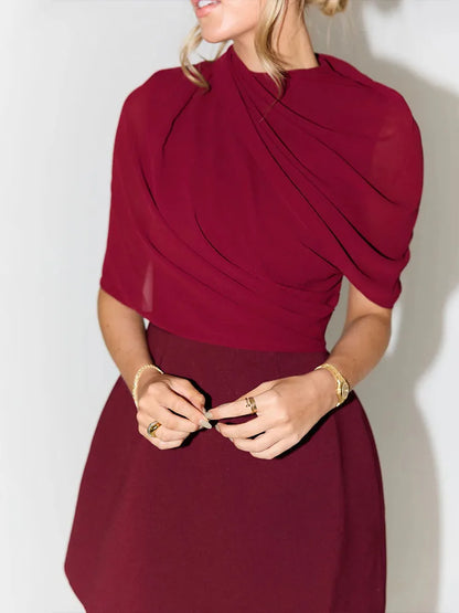 Fashion Autumn/Winter Half Sleeve Bodycon Women Dress Sexy Shawl Splicing Backless Dress Elegant Dance Party Vestido2025