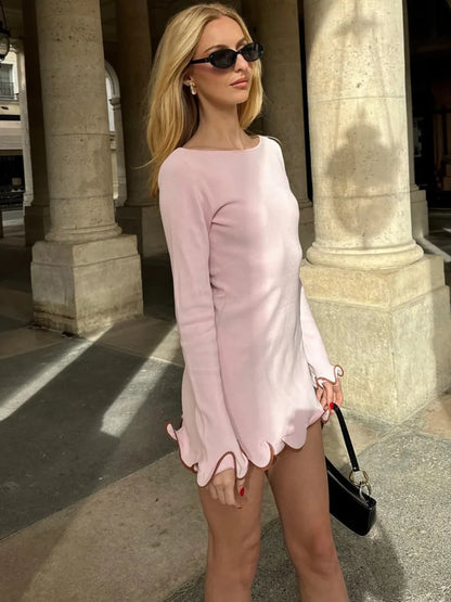Fashion Knitted Sweater Long Sleeve Elastic Tight Dress Women Bodycon Skirt Female Autumn/Winter New Street Clothing