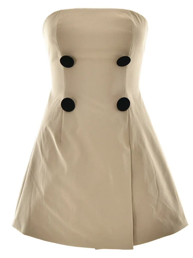 Sexy Strapless Skirt Tight Women Dress 2025 Autumn / Winter New Female Off Shoulder A-line Dress Bodycon Street Clothing