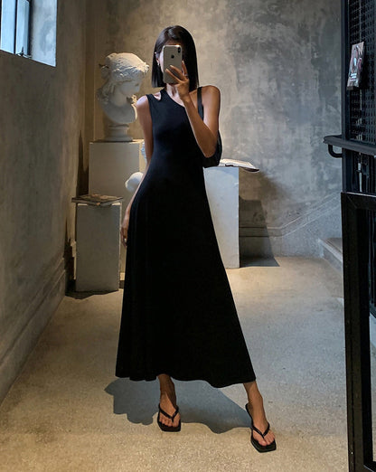 Cutout Backless Long Knit Dress