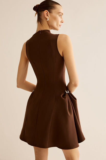 Vestido mini acampanado asimétrico Samantha 