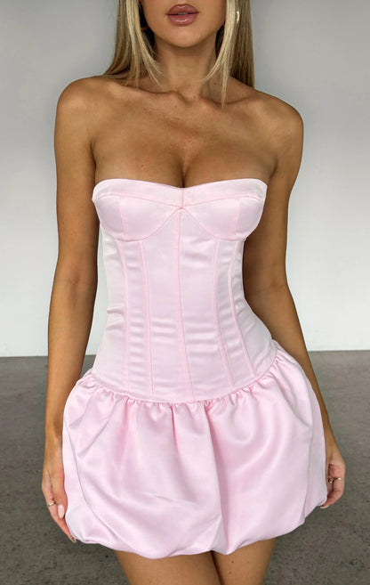Princess Era Strapless Mini Dress Baby Pink
