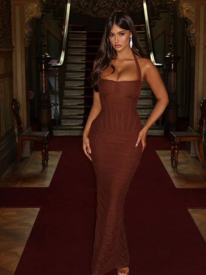 Xavia Maxi Dress Brown