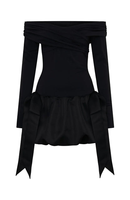 Raise Hell Long Sleeve Mini Dress Black