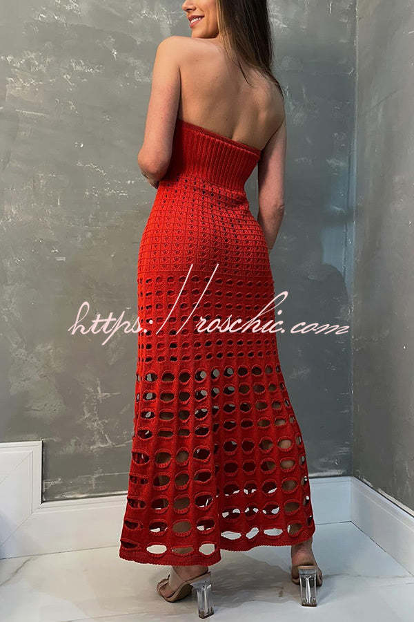 Rustic Patchwork Cutout Off Shoulder Maxi Dress