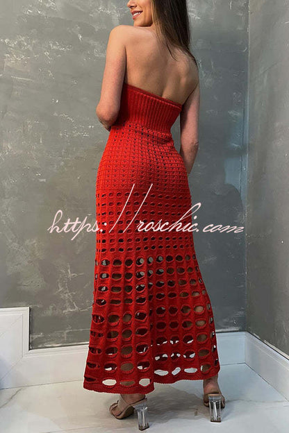 Rustic Patchwork Cutout Off Shoulder Maxi Dress