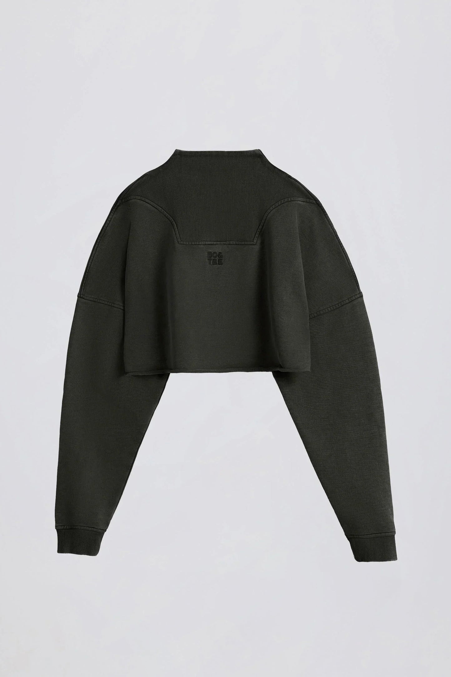 Acid Wash Cropped Sweatshirt in Ash