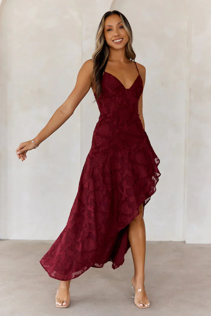 Sapphire Cascade Midi Dress