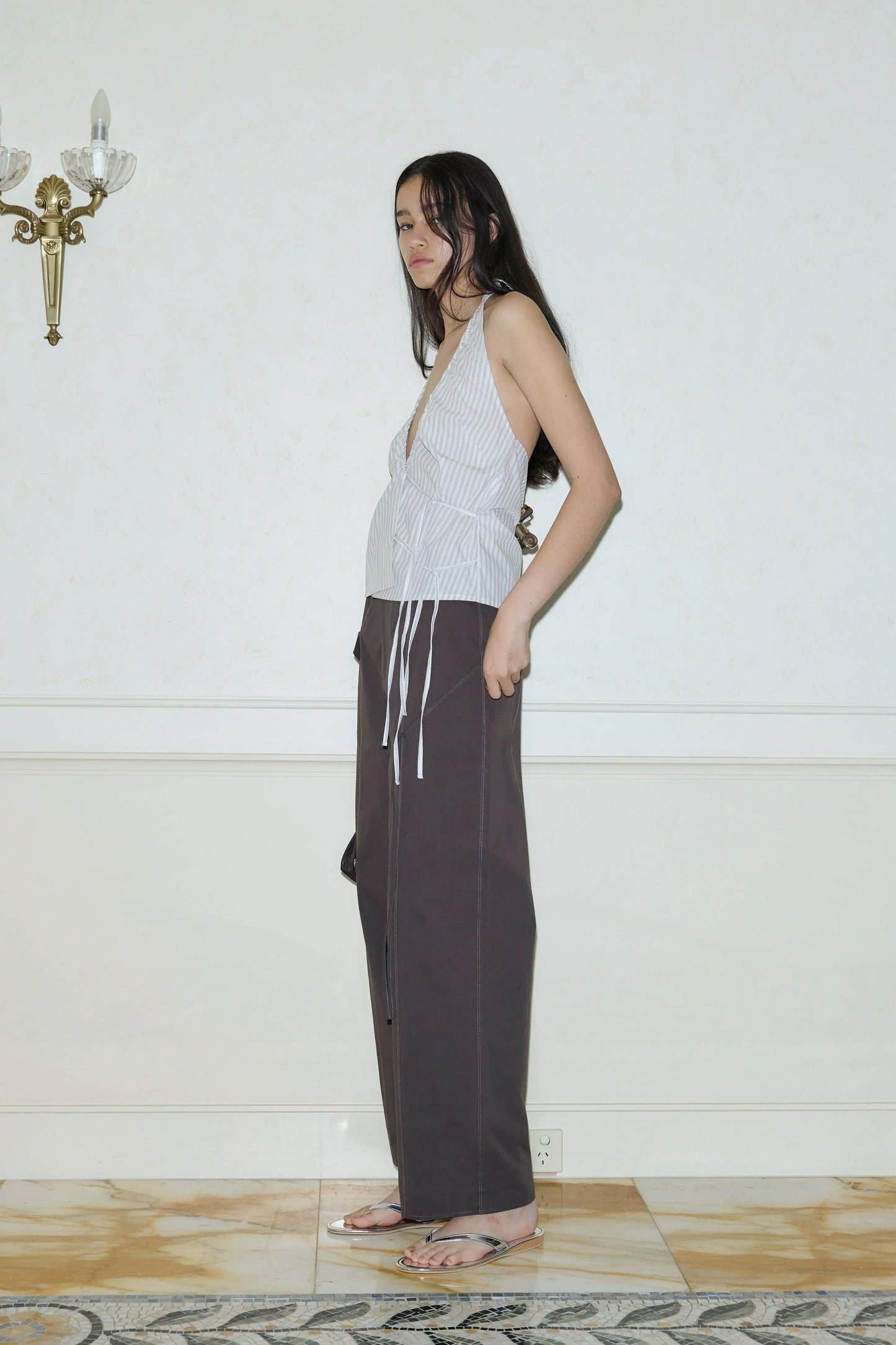 Drawcord Halter - Lake Stripe