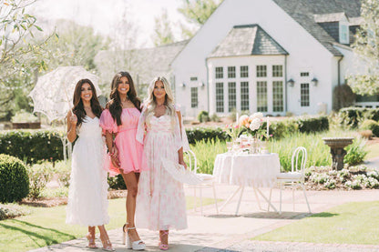 Rosie Shoulder Tie Midi DressPink