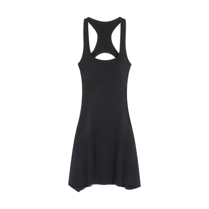 Black Backless Dresses for Women’s Summer Sexy Spicy Girl Slim Sleeveless Mini Dress Skinny Elastic Sundress Sporty Y2k Clothes
