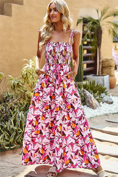 Vestido largo camisola con estampado bohemio 