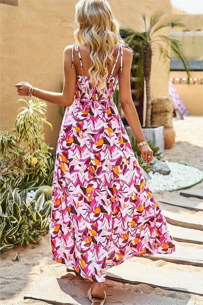 Vestido largo camisola con estampado bohemio 