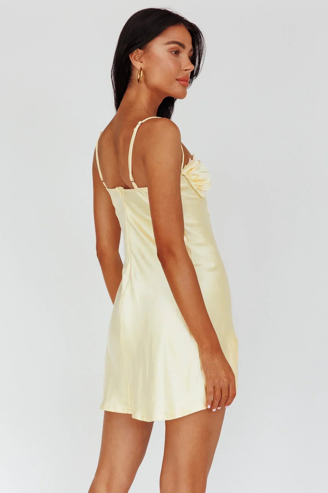 Fortune Lace Trim Bust Tie Mini Dress Butter